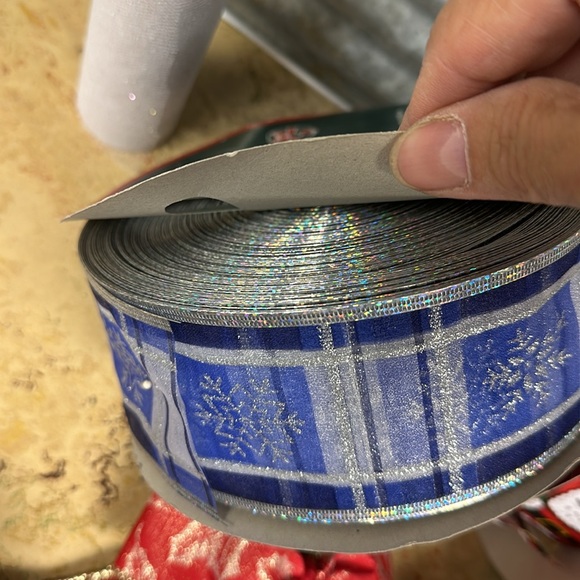 Box of odds and ends of ribbon and cord Large Flat rate box full - Picture 4 of 13